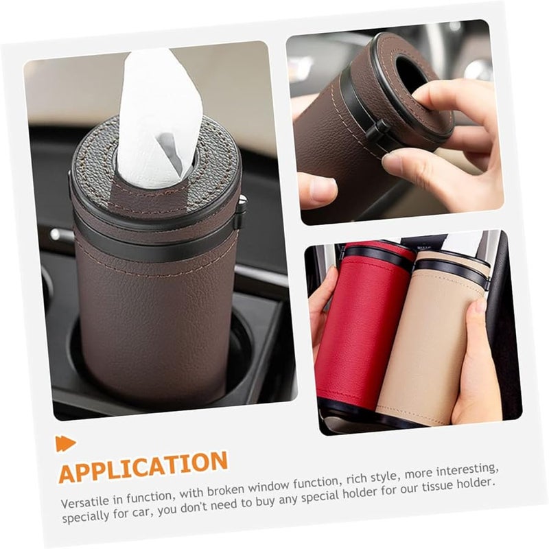 Leather Car Tissue Box Holder 2pcs Portable Napkin Dispenser for Home and Travel - Image 5